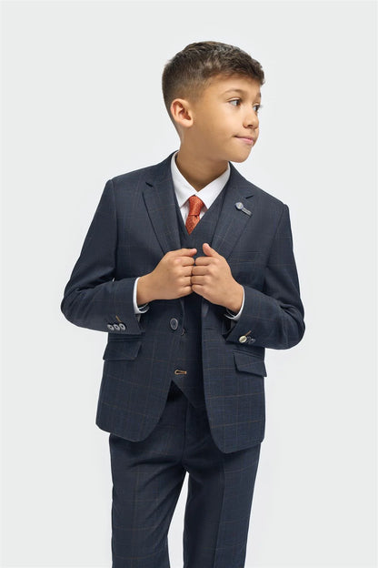 Boys Torino Navy Check - 3 Piece