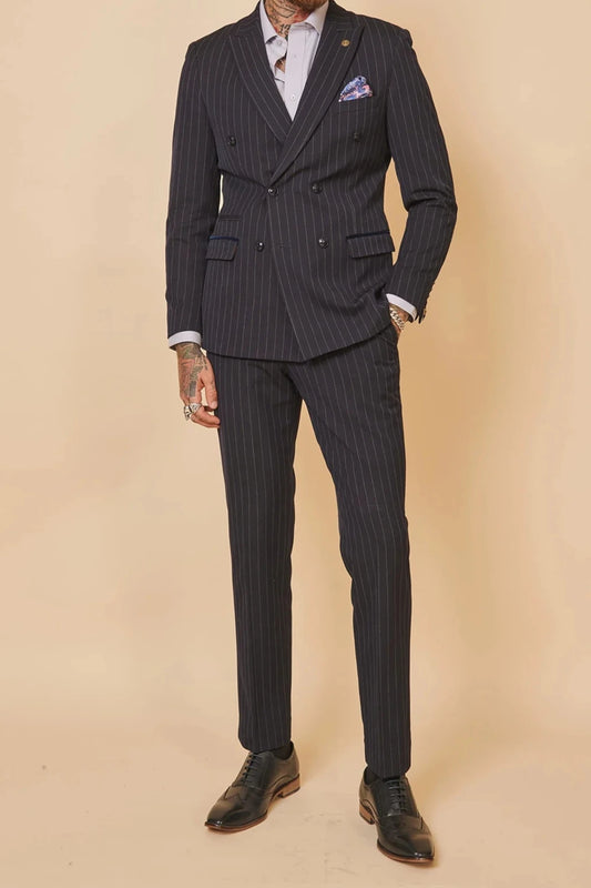 Rocco Navy Pinstripe DB Jacket