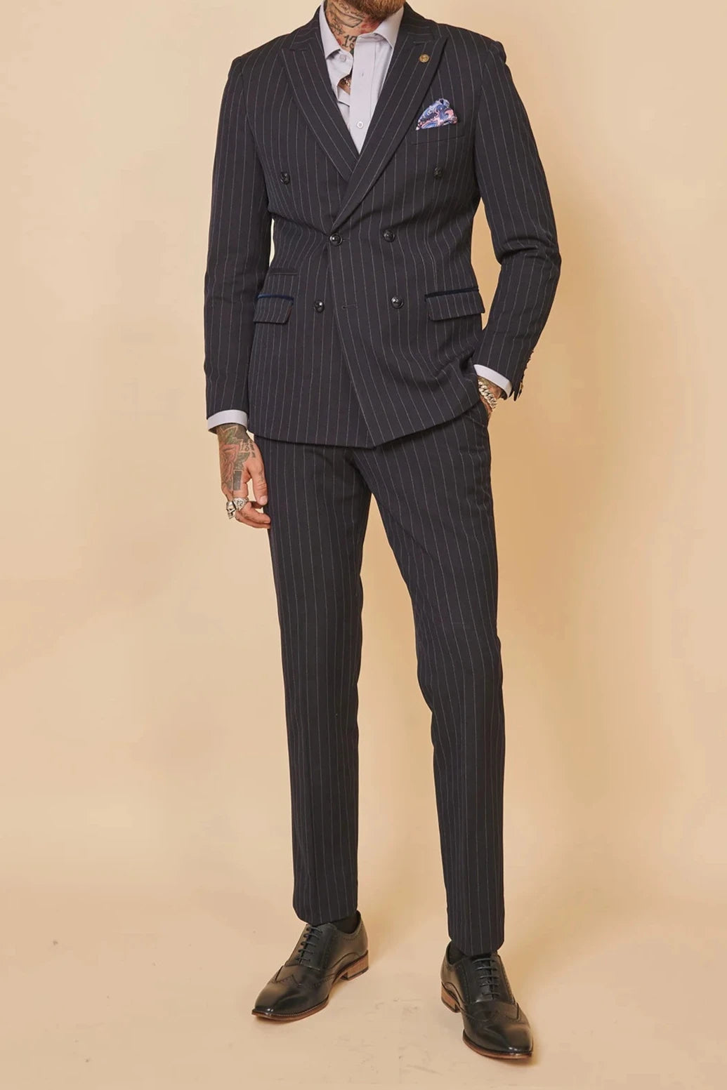 Rocco Navy Pinstripe DB - 2 Piece