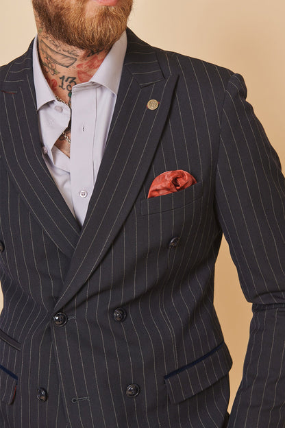 Rocco Navy Pinstripe DB - 2 Piece