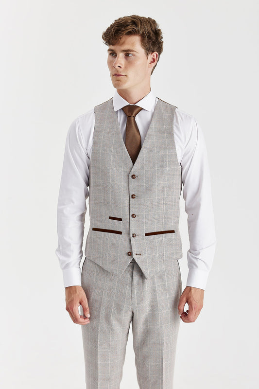 Leo Beige Waistcoat