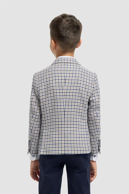 Boys Bartela Dogtooth Beige Jacket