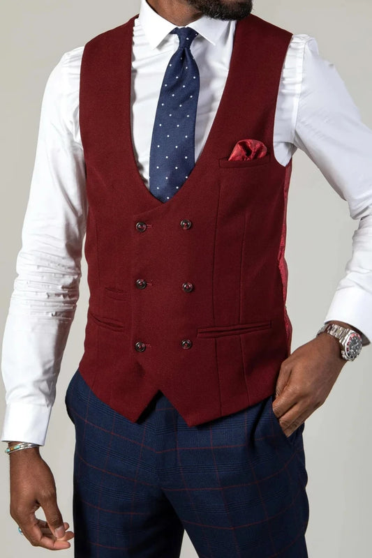 Kelvin DB Waistcoat - Wine