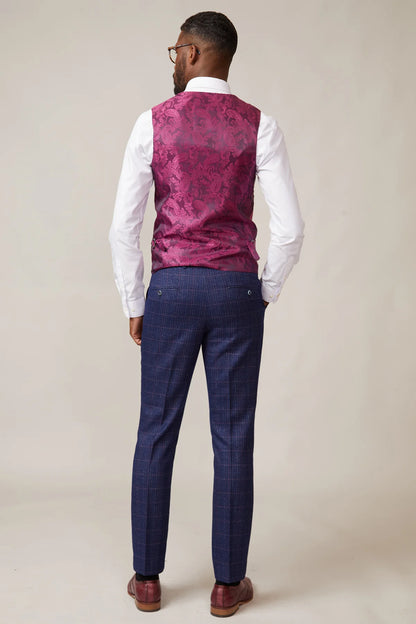 Kelvin DB Waistcoat - Berry