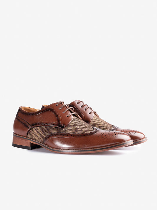 Durham Shoes - Brandy / tweed