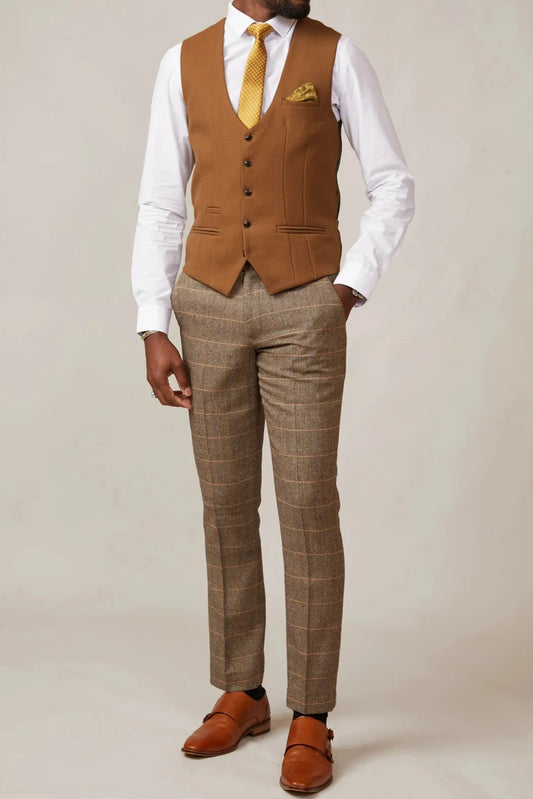 Kelvin SB Waistcoat - Tan