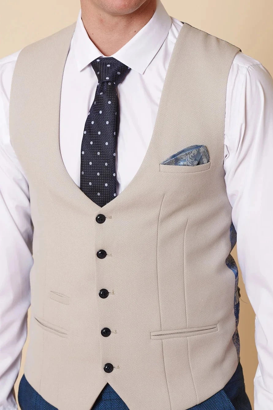 Kelvin SB Waistcoat - Stone