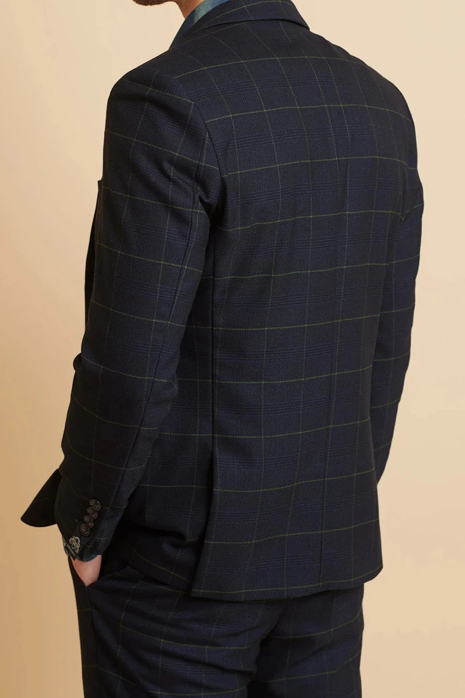 Edinson Navy Green Check Jacket