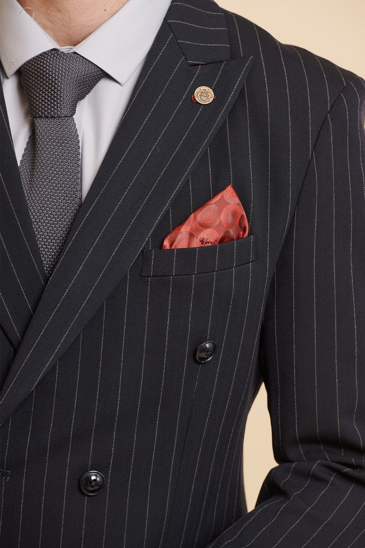 Rocco Navy Pinstripe DB Jacket