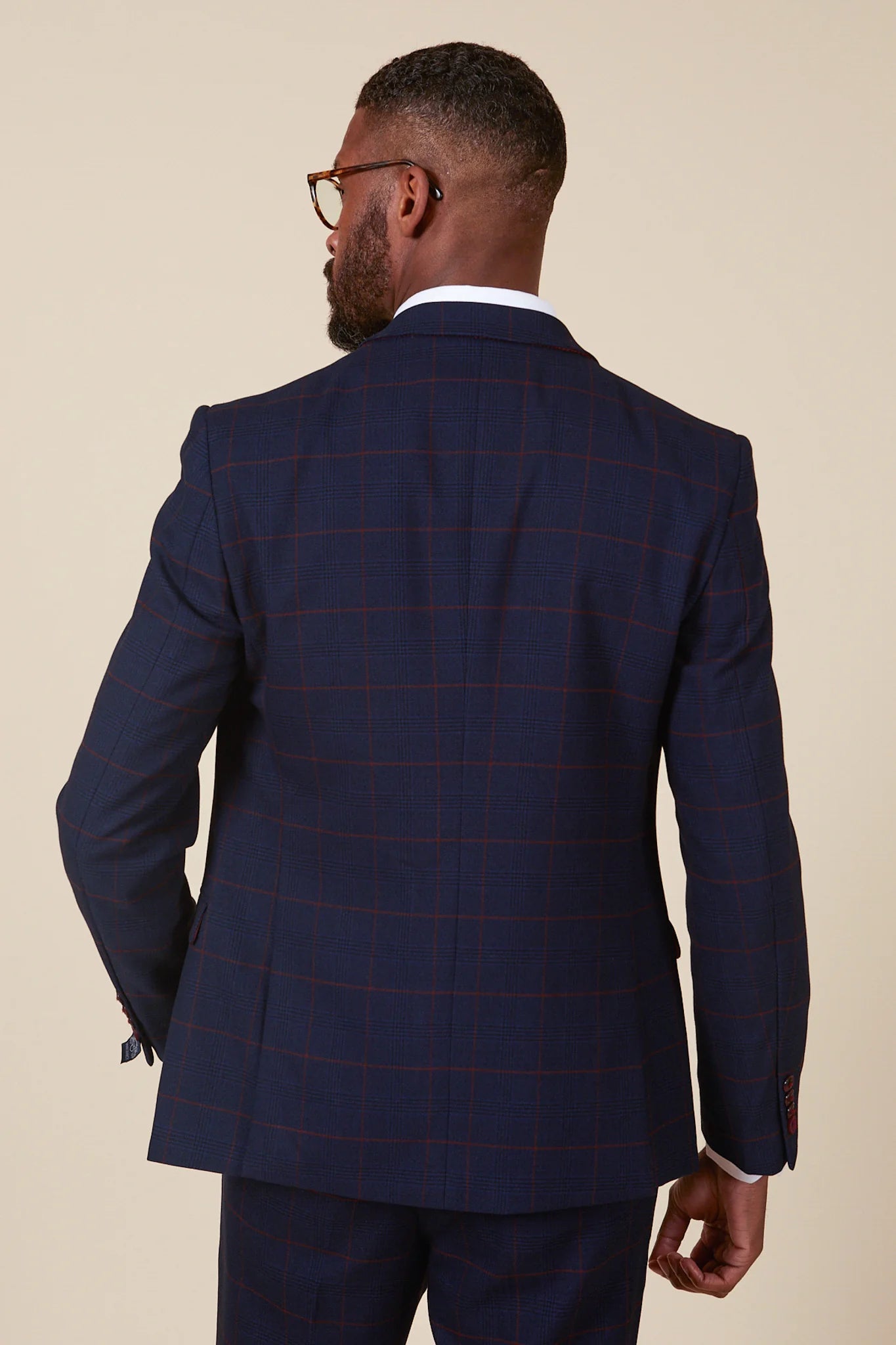 Edinson Navy Wine Check Jacket