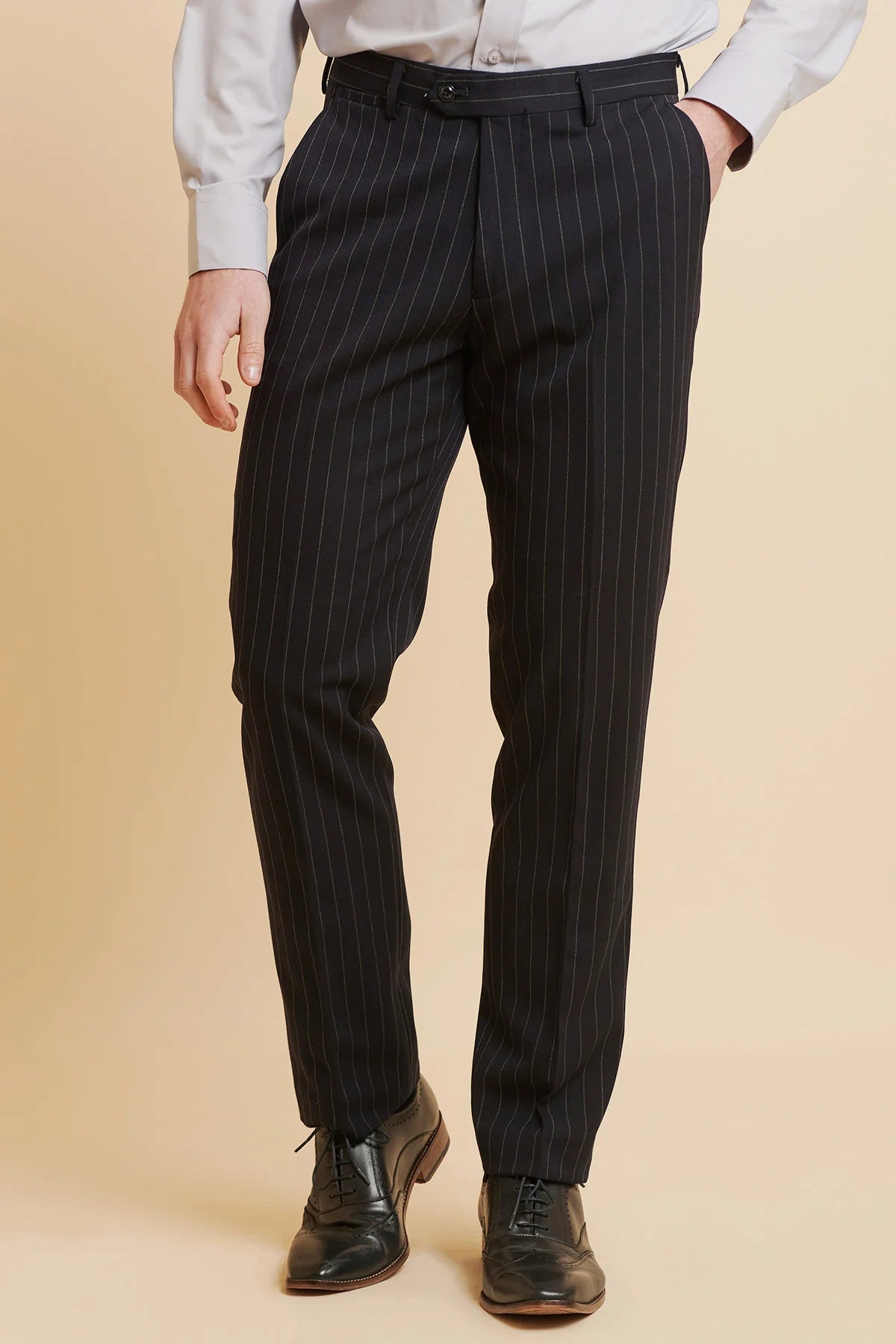 Rocco Navy Pinstripe Trousers