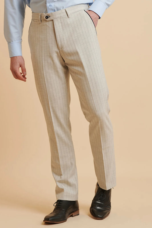 Grant Stone Pinstripe Trousers