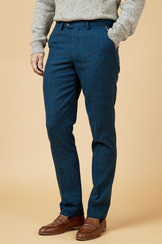 Dion Navy Tweed Trousers