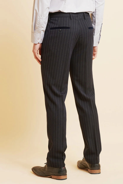 Rocco Navy Pinstripe Trousers