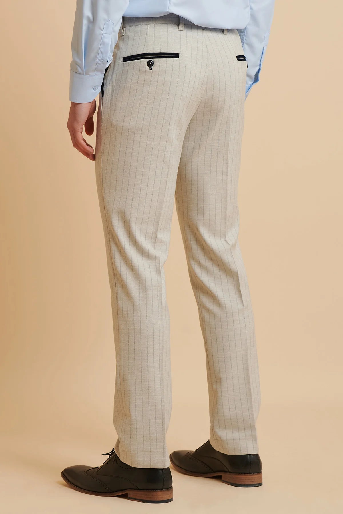 Grant Stone Pinstripe Trousers