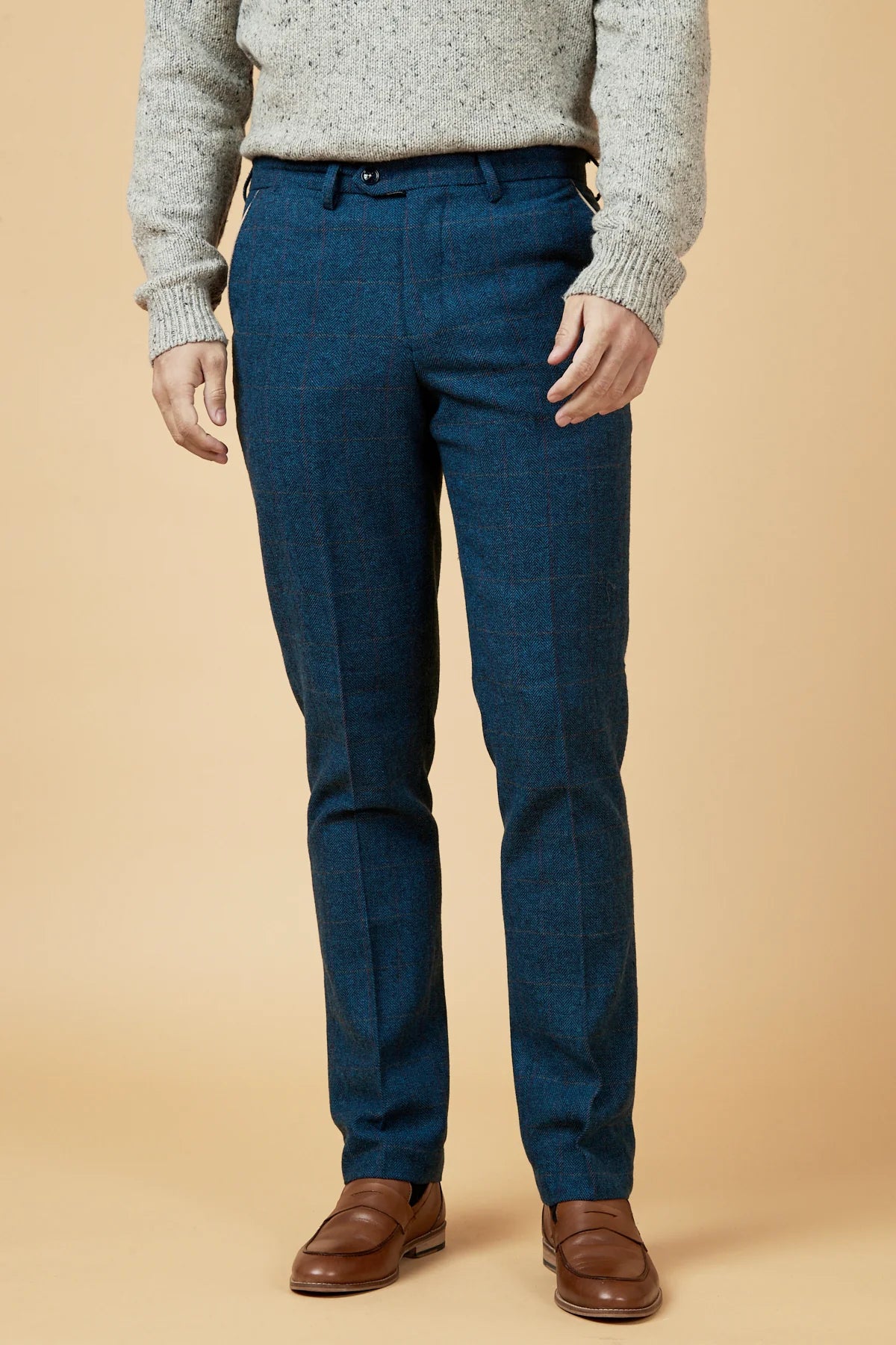 Dion Navy Tweed Trousers