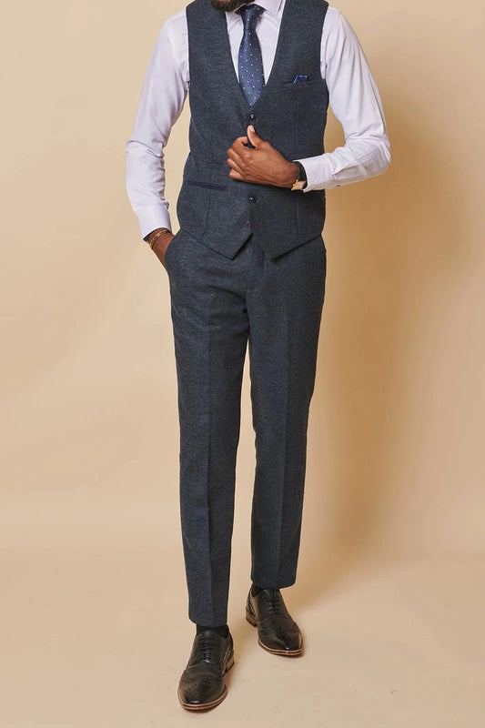 Marlow Blue Tweed Waistcoat