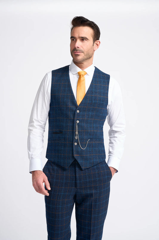 Cody Navy Waistcoat