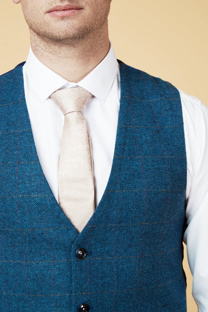 Dion Navy Tweed Waistcoat