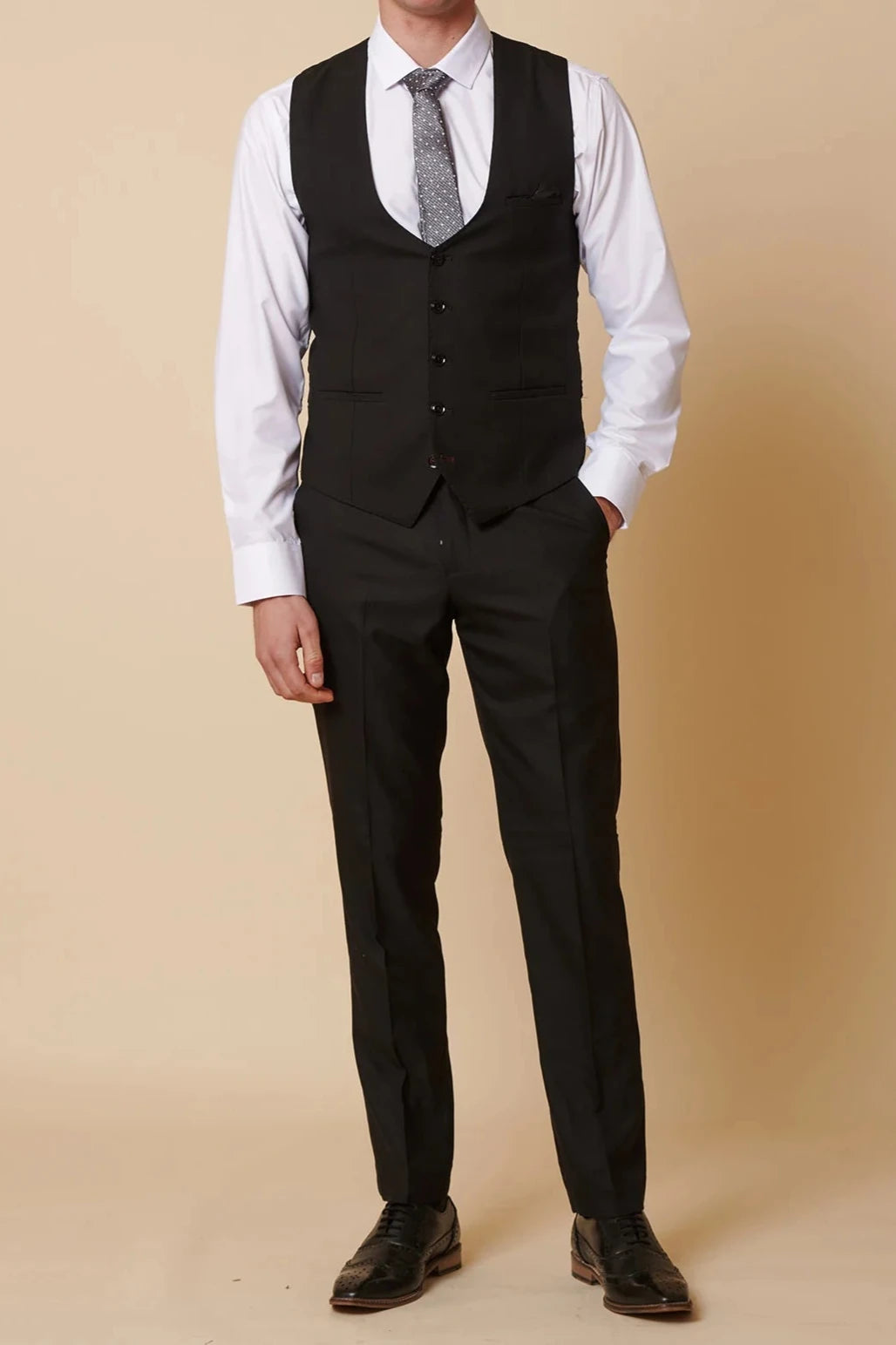 Danny Black Waistcoat