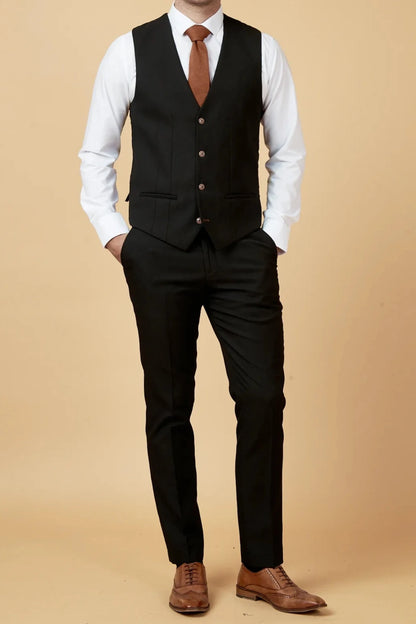 Max Black Waistcoat