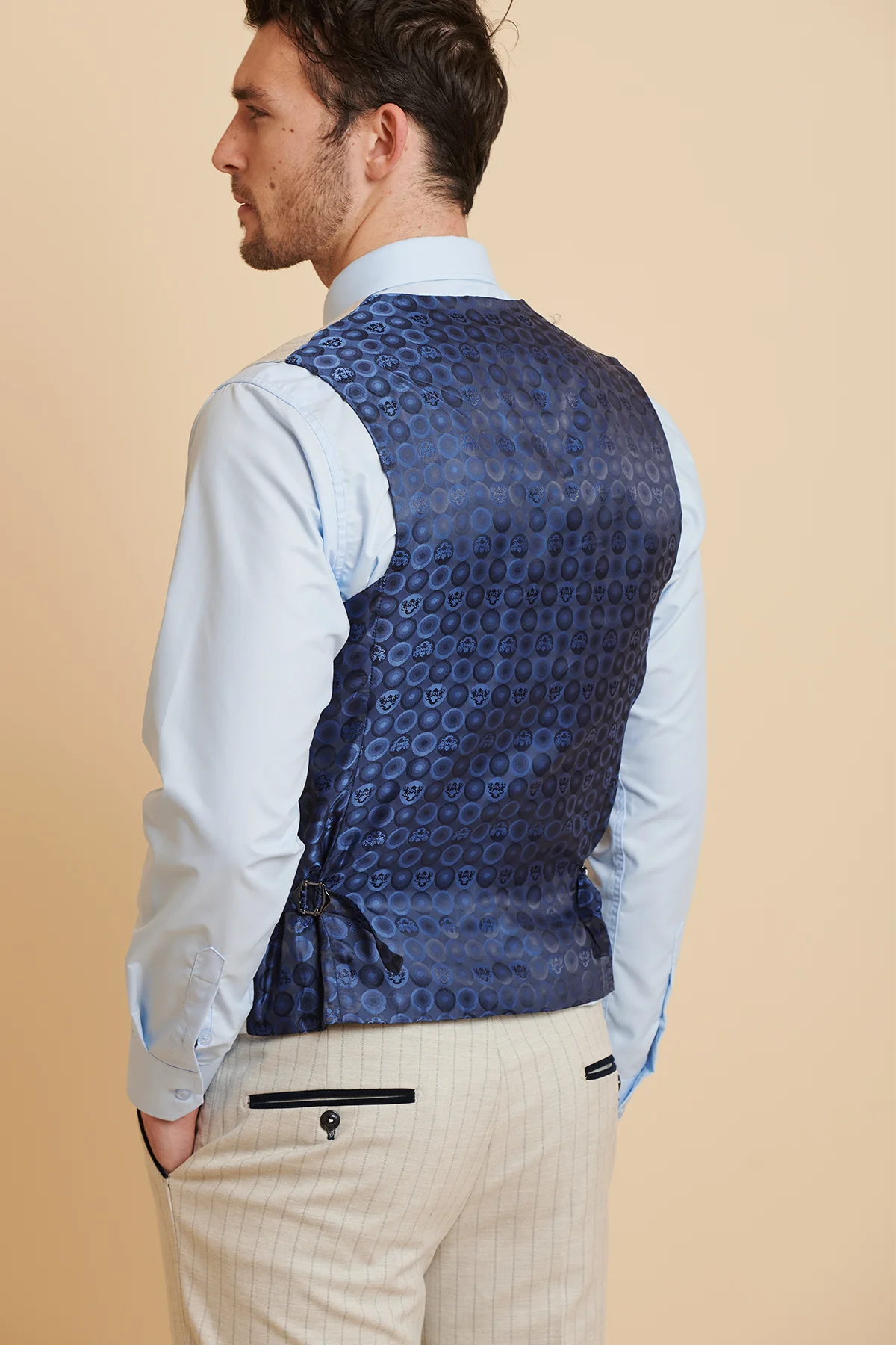 Grant Stone Pinstripe DB Waistcoat