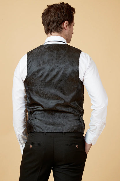 Hudson Black Velvet Waistcoat